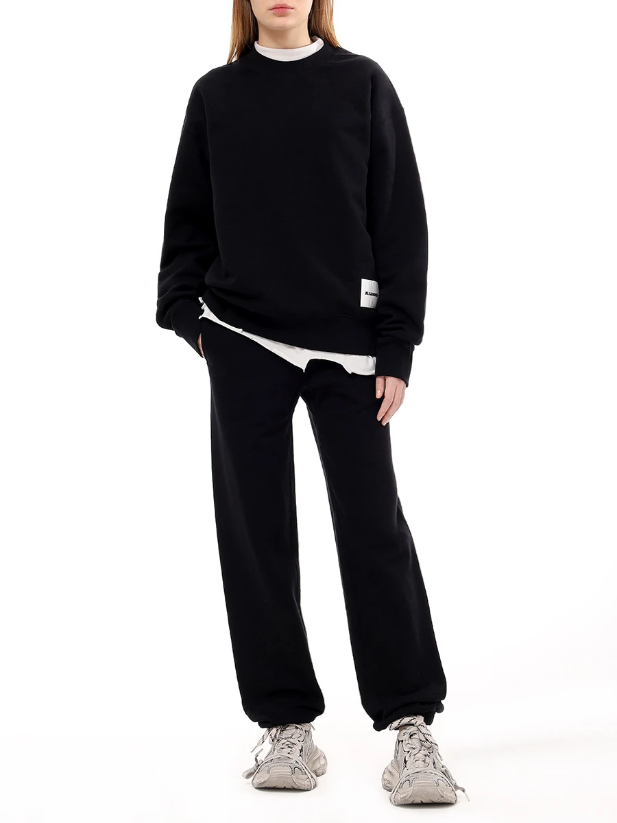 Брюки хлопковые JIL SANDER J40KA0130 J20039 001 Черный  Фото 2