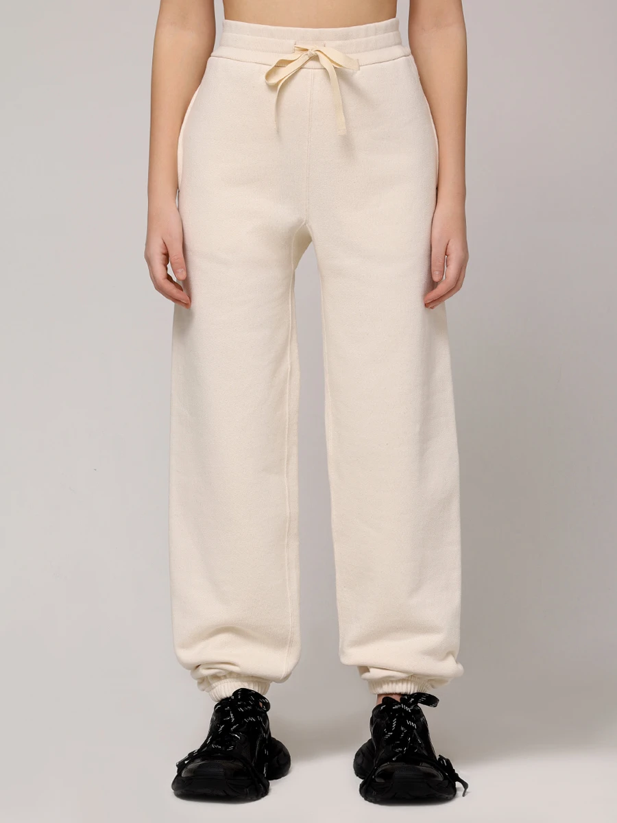 Брюки хлопковые JIL SANDER J40KA0130 J20010 279 Кремовый  Фото 4