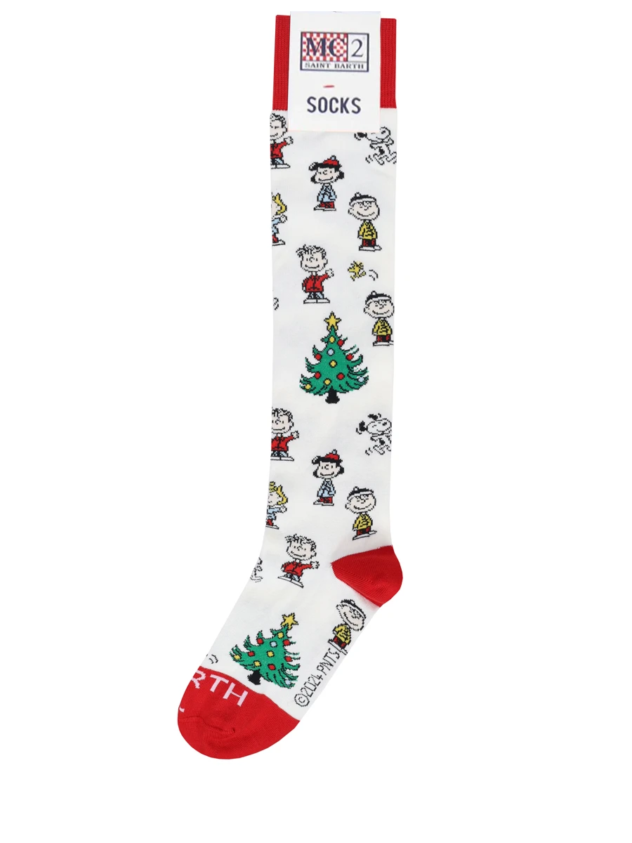 

Гольфы хлопковые, Красный, SOX - PEANUTS MERRY MICRO 01