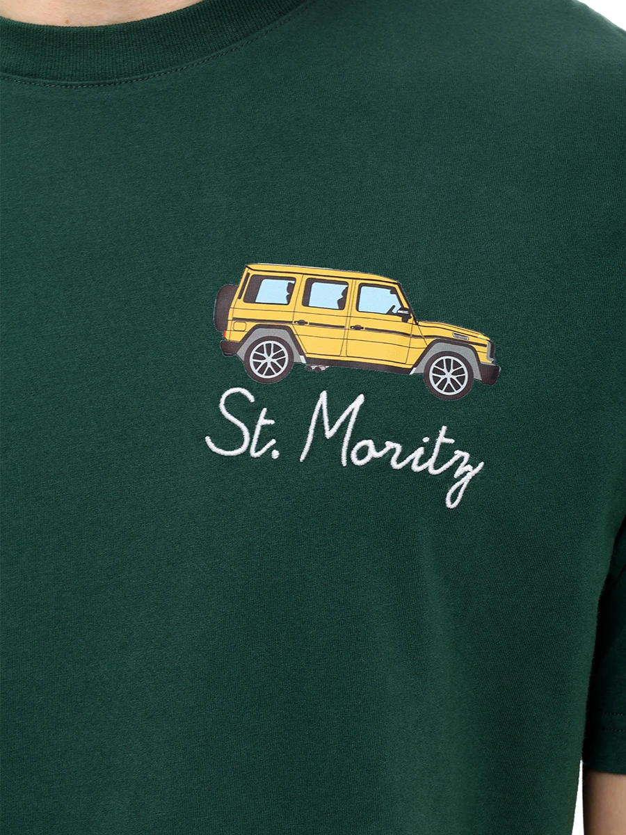 Футболка хлопковая MC2 SAINT BARTH ARNOTT - ST MORITZ CAR 51 EMB Зеленый  Фото 5