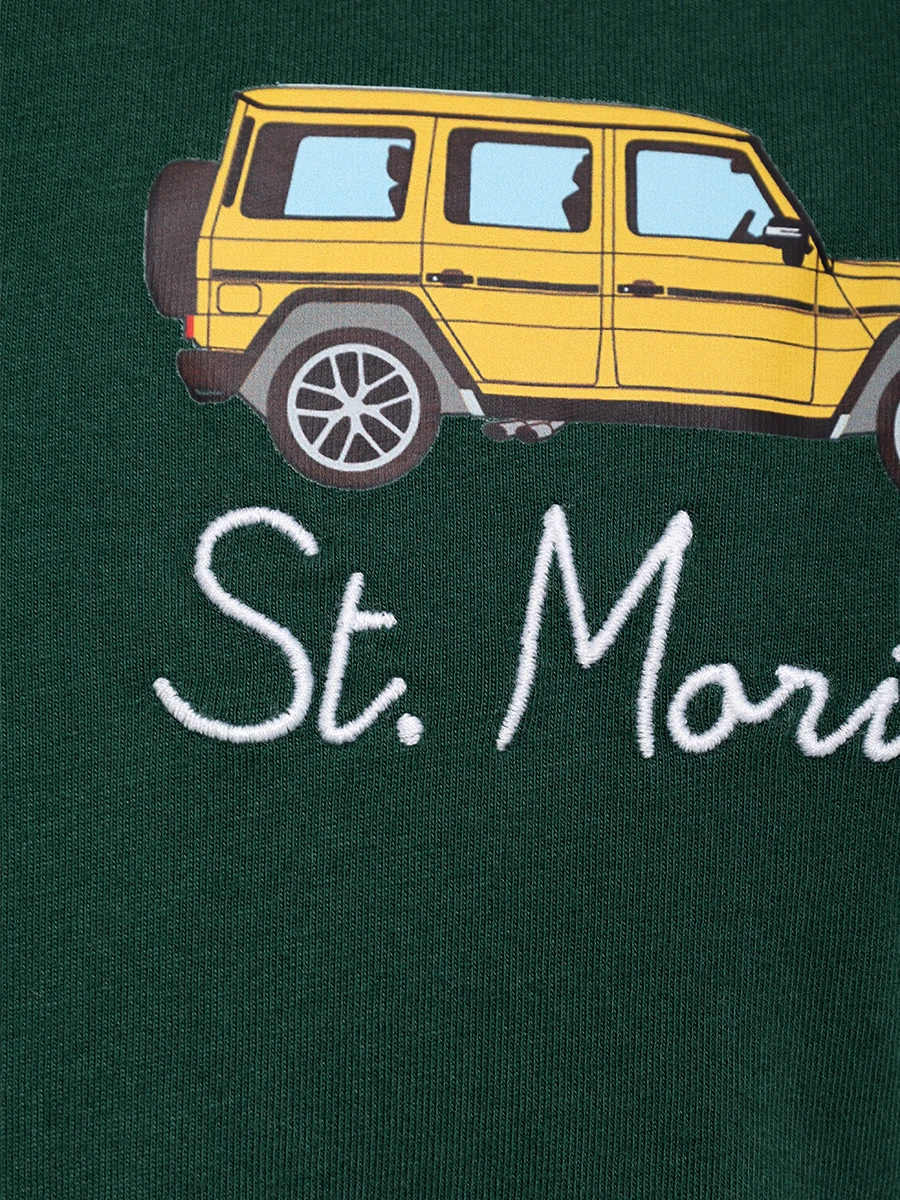 Футболка хлопковая MC2 SAINT BARTH ARNOTT - ST MORITZ CAR 51 EMB Зеленый  Фото 6
