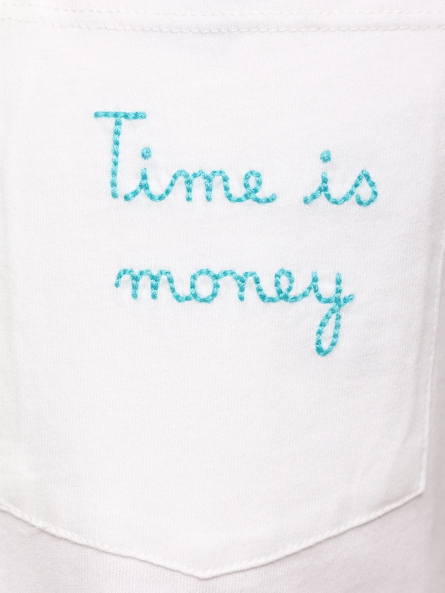 

Футболка хлопковая, Белый, CONNOR - TIME IS MONEY 10 EMB