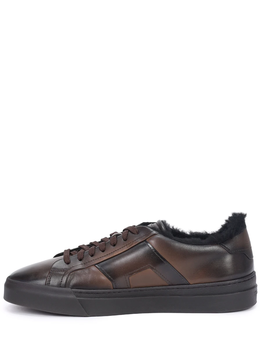Кеды кожаные на меху SANTONI MBGG22018SMOPGONT50 Коричневый  Фото 3