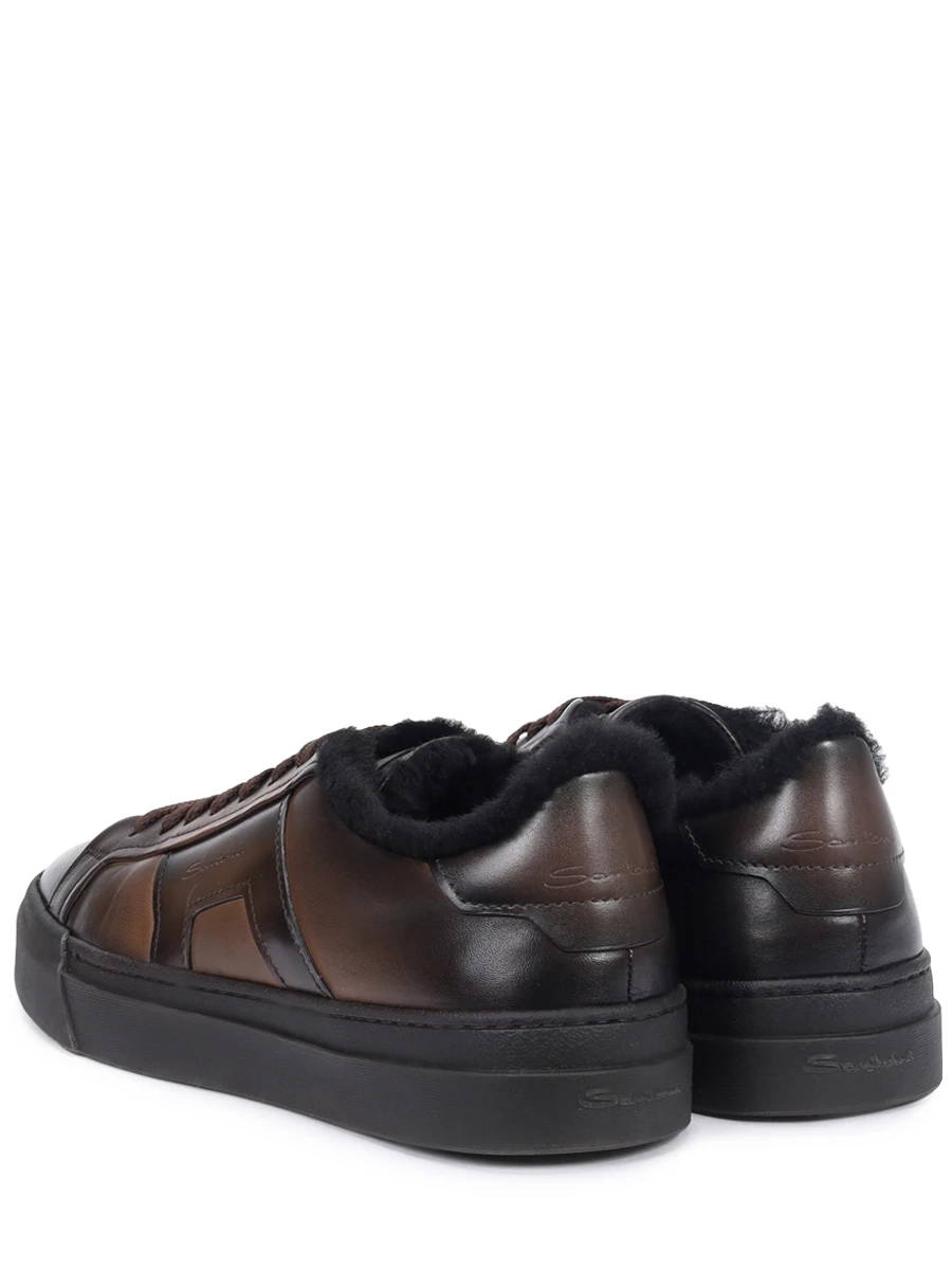 Кеды кожаные на меху SANTONI MBGG22018SMOPGONT50 Коричневый  Фото 4