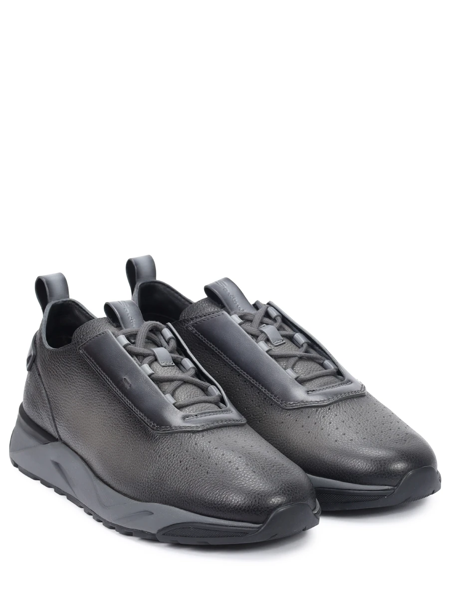 Кроссовки кожаные на меху SANTONI MBIG21783ANEPDYEG60 Серый  Фото 2