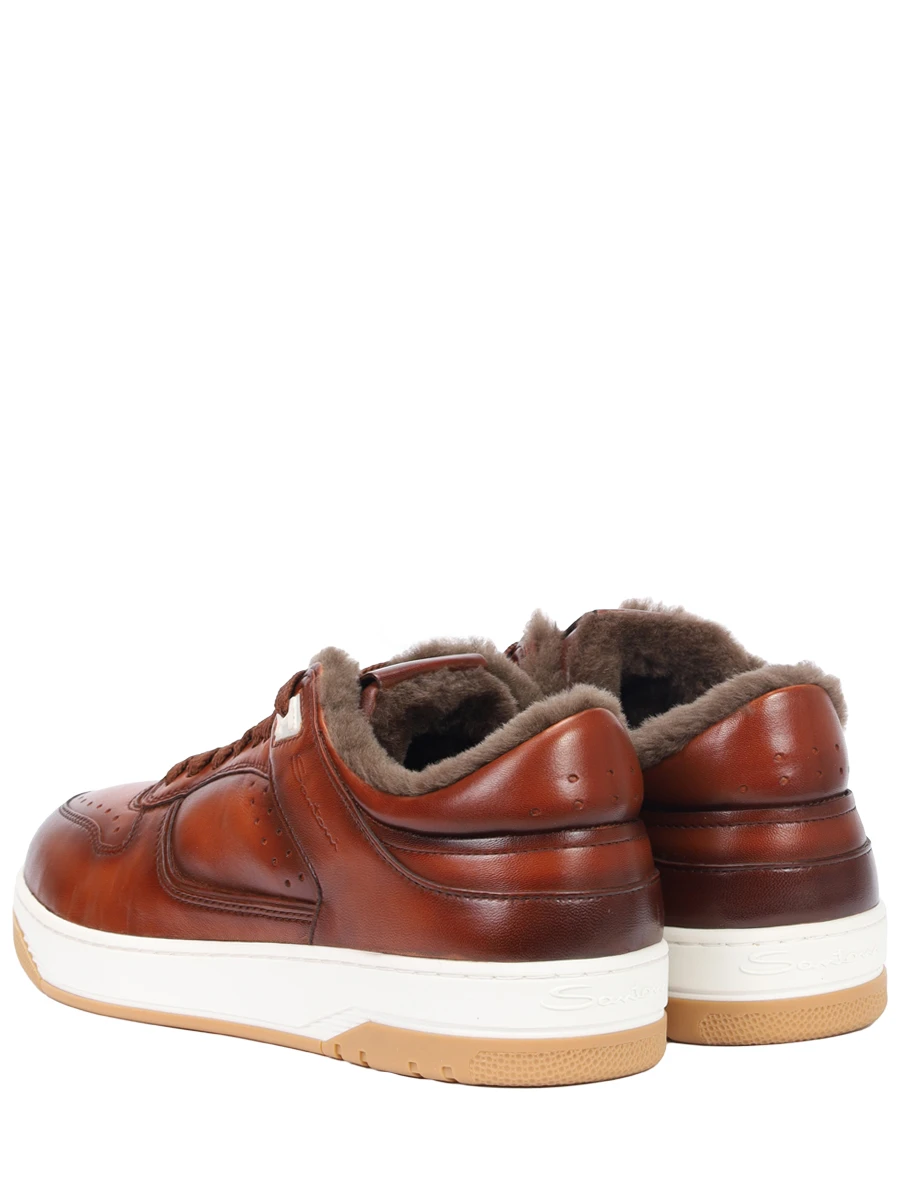 Кеды кожаные на меху SANTONI MBSG22015BAMPGHVM30 Коричневый  Фото 4