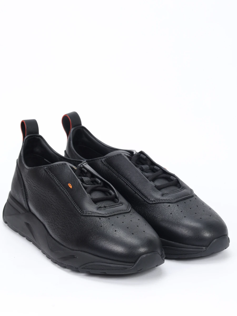 Кроссовки кожаные на меху SANTONI MBIG22032NERPAUAN01 Черный  Фото 2