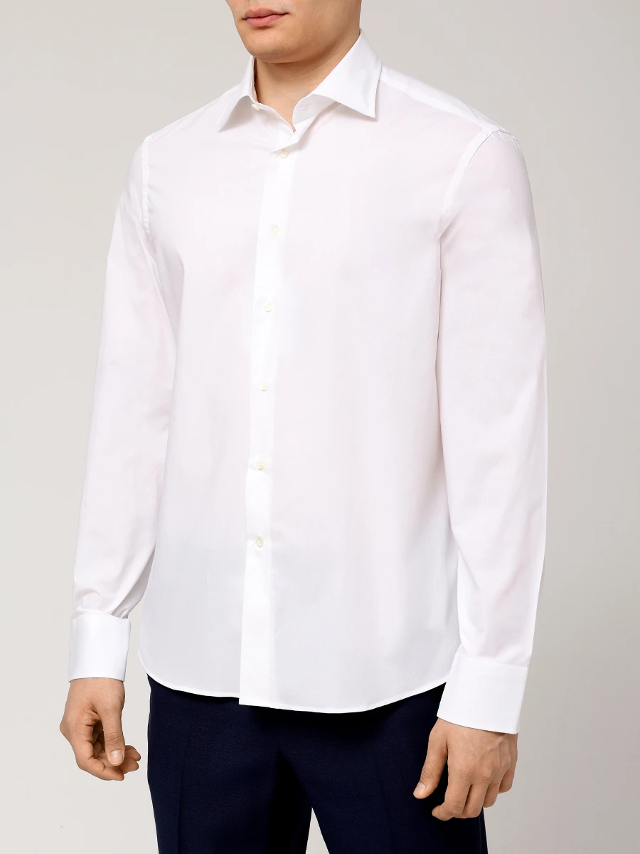 Рубашка Regular Fit хлопковая CANALI GA03288/CCL7018/001 RF Белый  Фото 4