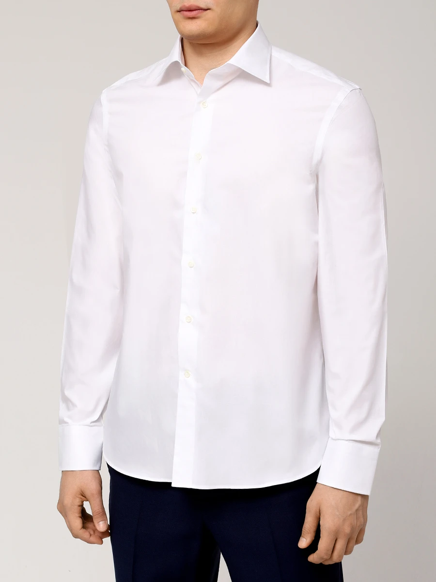 Рубашка Regular Fit хлопковая CANALI GR03299/NCL7018/001 RF Белый  Фото 4