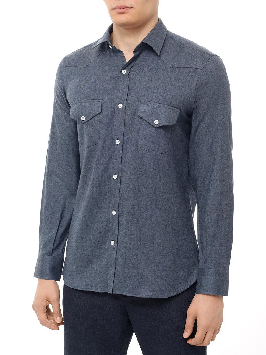 Рубашка Regular Fit хлопковая MARIA SANTANGELO 2-3318-2 Синий  Фото 4