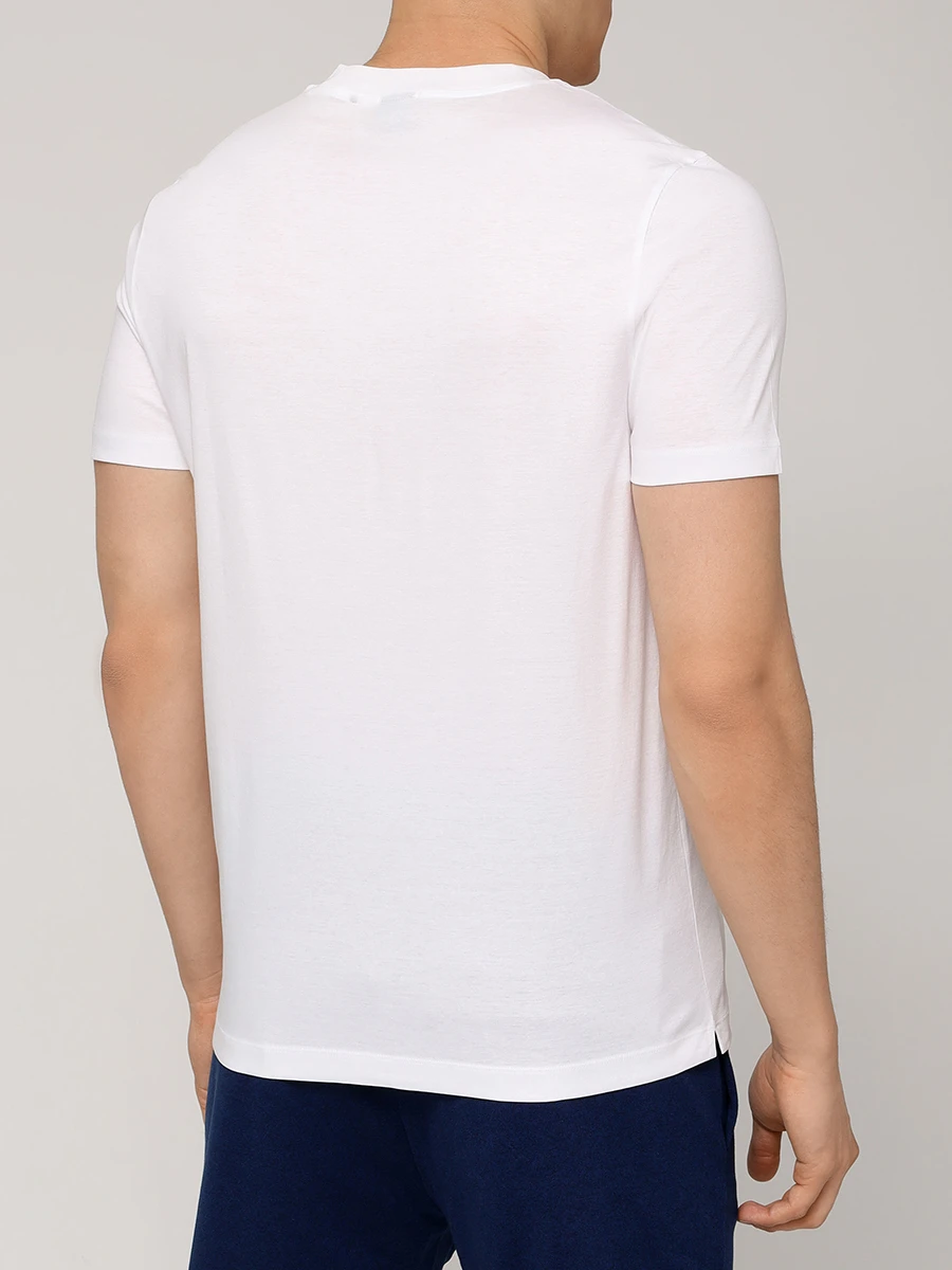 Футболка Slim Fit хлопковая BOSS 50523931/100 Белый  Фото 3