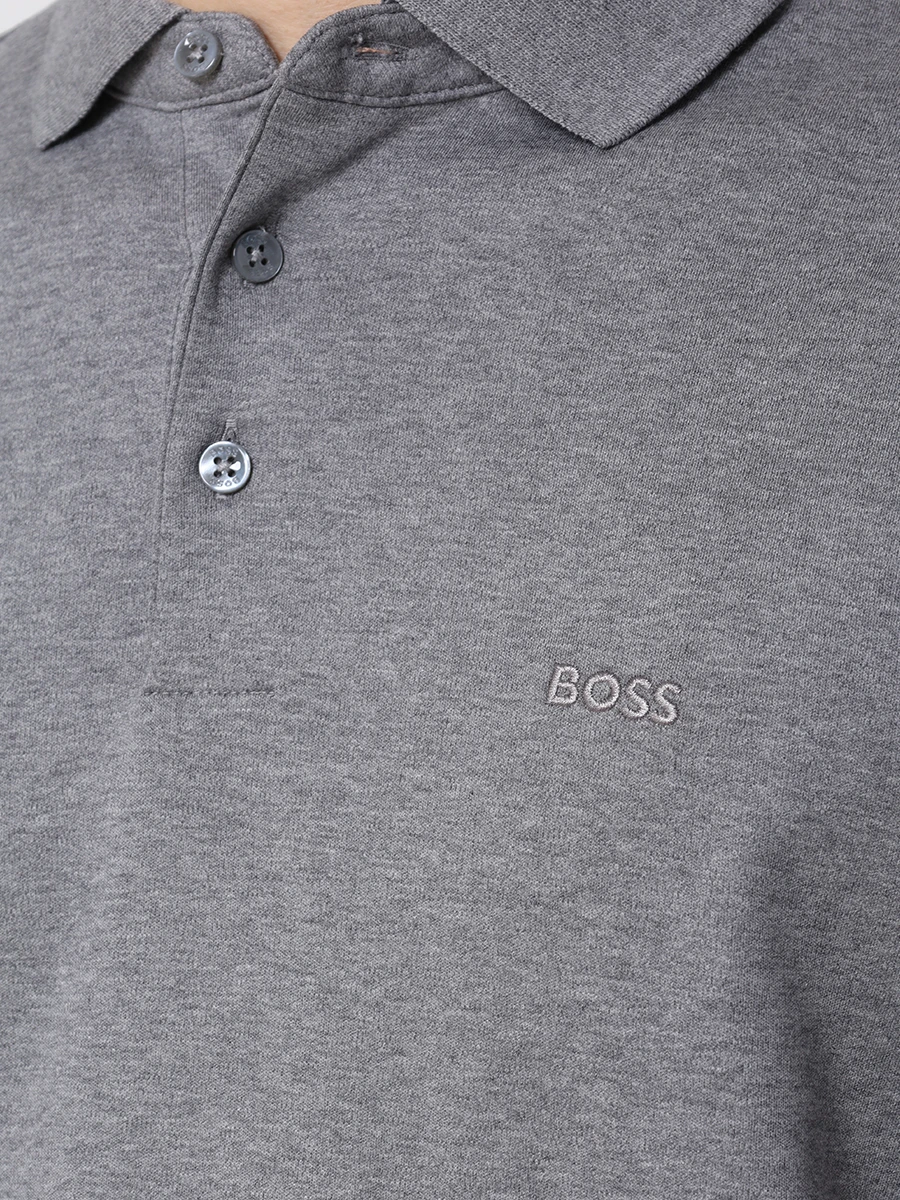 Поло хлопковое BOSS 50468392/030 Серый  Фото 5