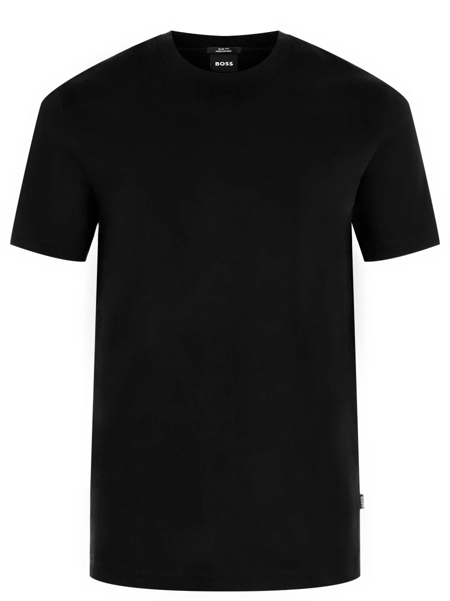 Футболка Slim Fit хлопковая BOSS 50523931/001 Черный 