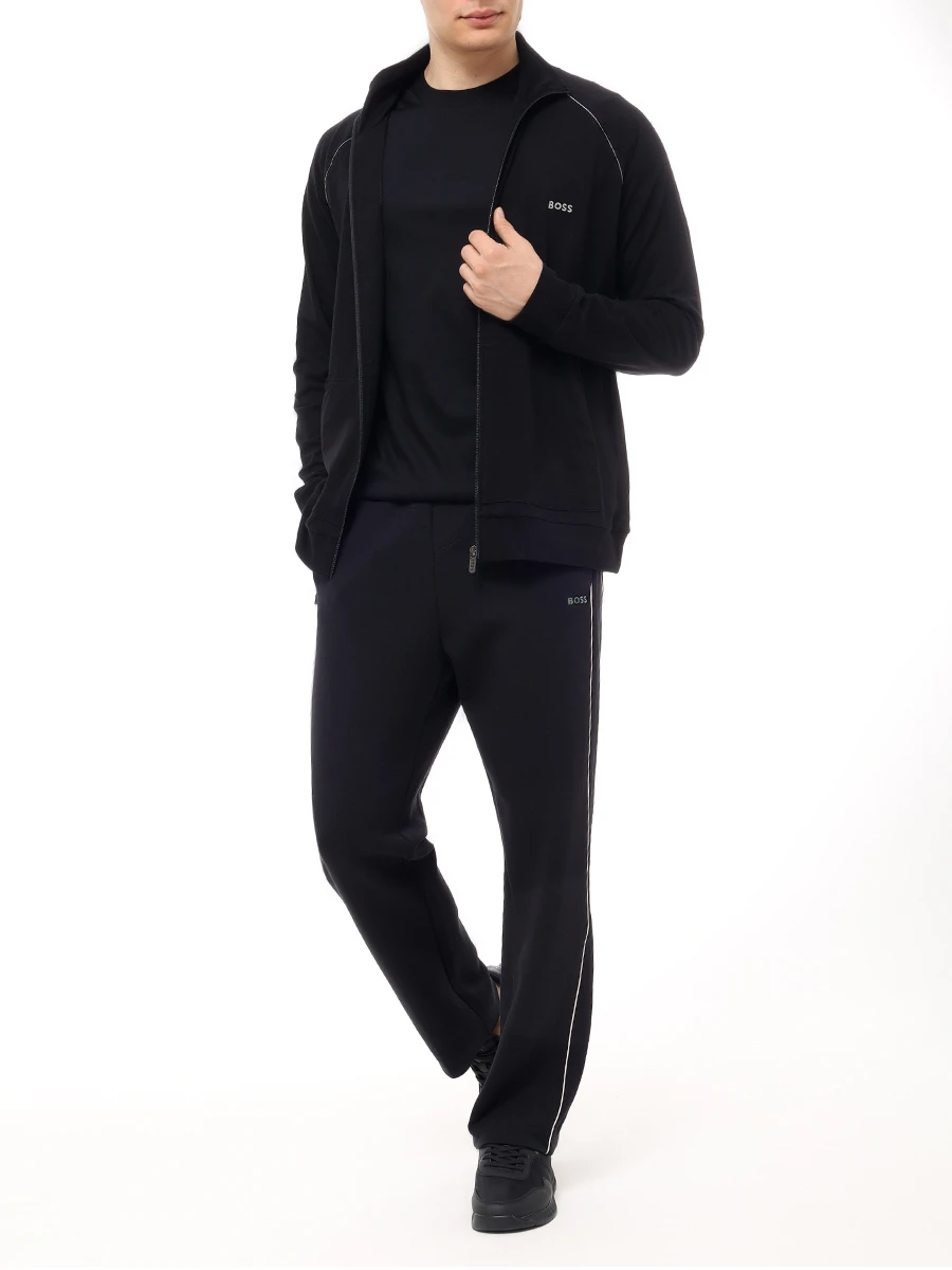 Футболка Slim Fit хлопковая BOSS 50523931/001 Черный  Фото 2