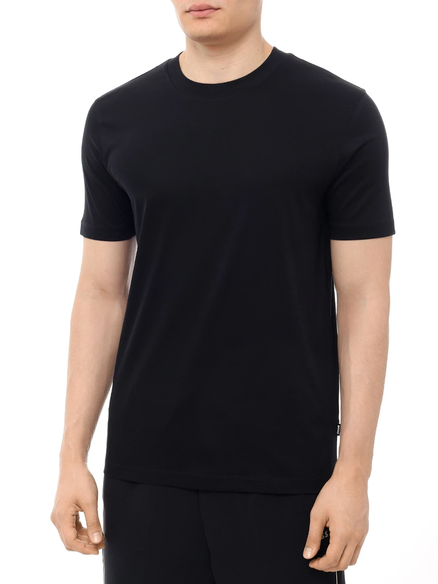 Футболка Slim Fit хлопковая BOSS 50523931/001 Черный  Фото 4