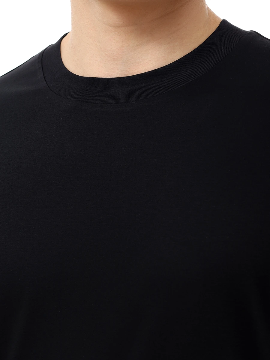 Футболка Slim Fit хлопковая BOSS 50523931/001 Черный  Фото 5