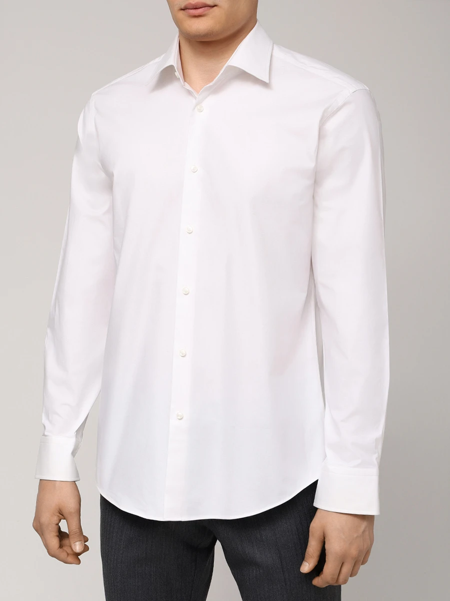Рубашка Regular Fit хлопковая BOSS 50527242/100 Белый  Фото 4