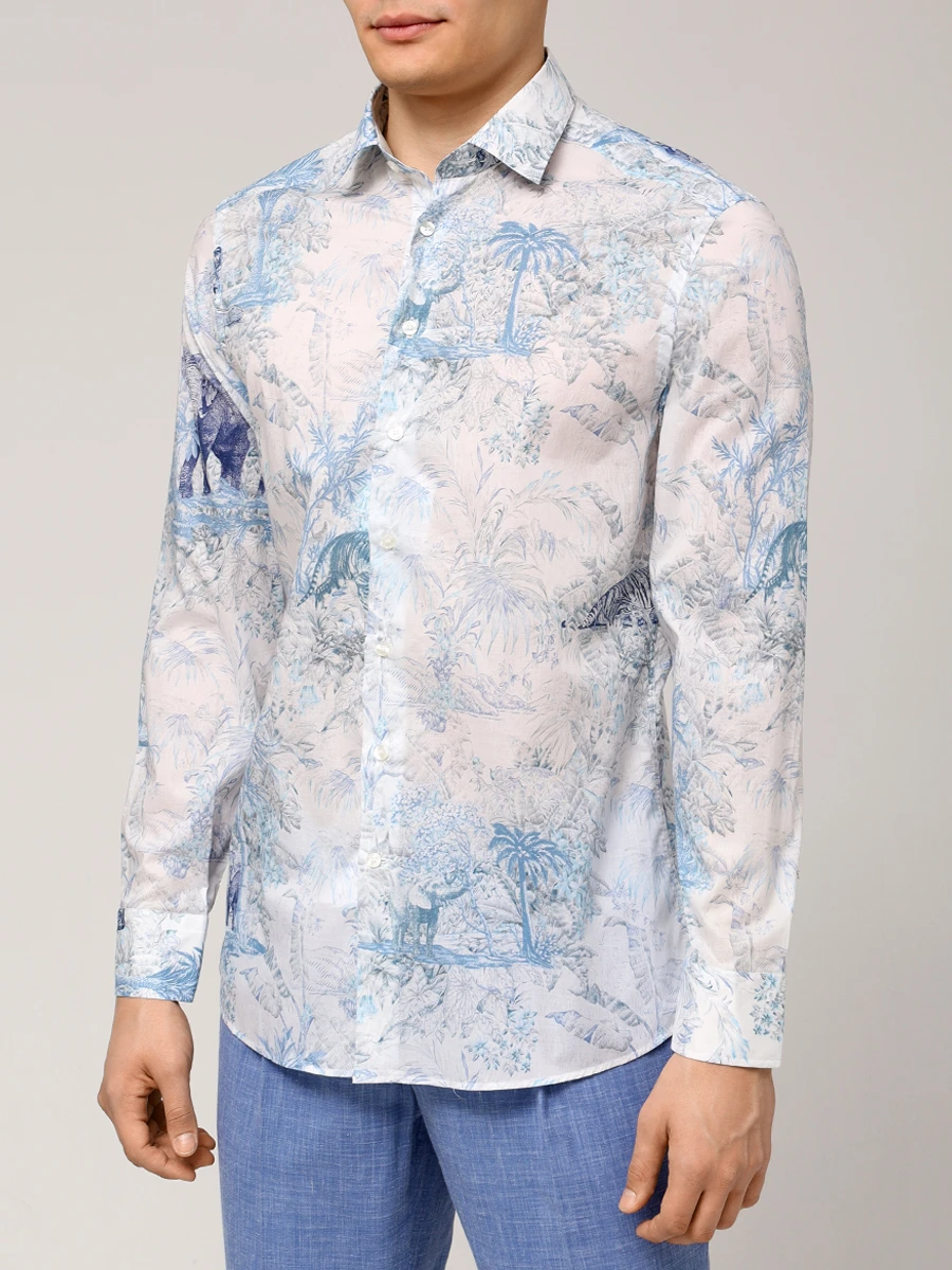 

Рубашка Slim Fit хлопковая, Принт, MRIB0001 99SA5F4X0883