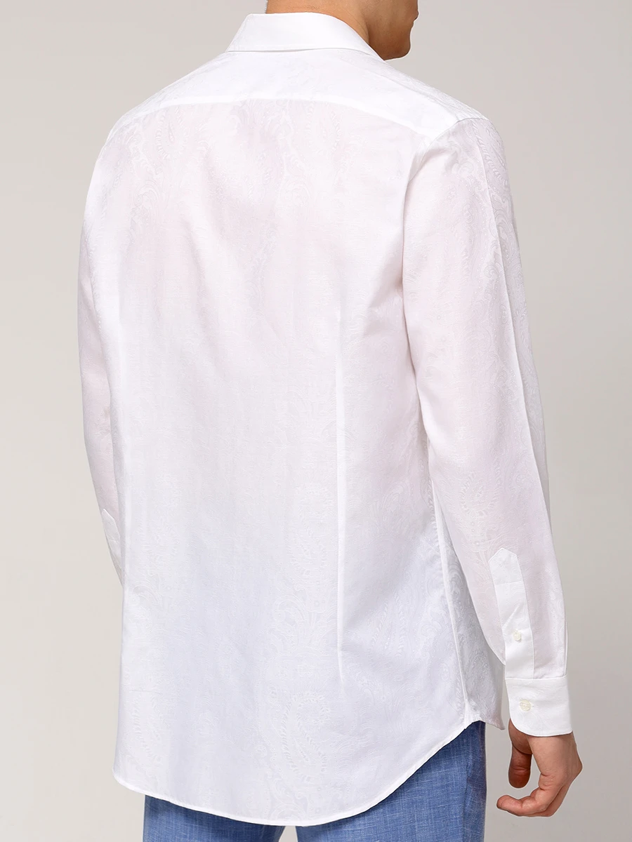 Рубашка Slim Fit хлопковая ETRO MRIB0001 99TJ562W0800 Белый  Фото 3