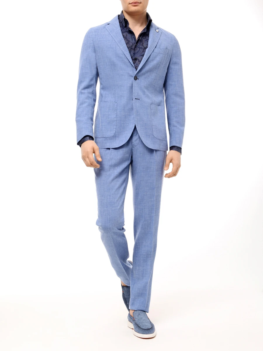 Рубашка Slim Fit хлопковая ETRO MRIB0001 99SA5F2X0883 Синий  Фото 2