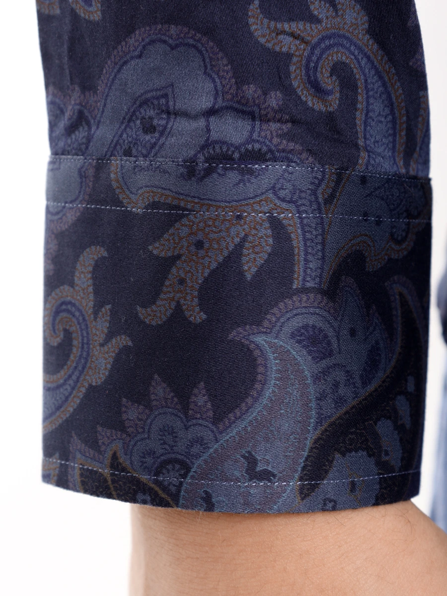 Рубашка Slim Fit хлопковая ETRO MRIB0001 99SA5F2X0883 Синий  Фото 6