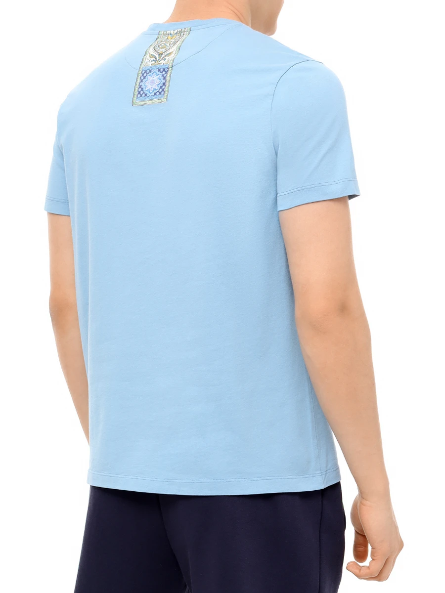 Футболка хлопковая ETRO MRMA0002 AK699B3911 Бирюзовый  Фото 3