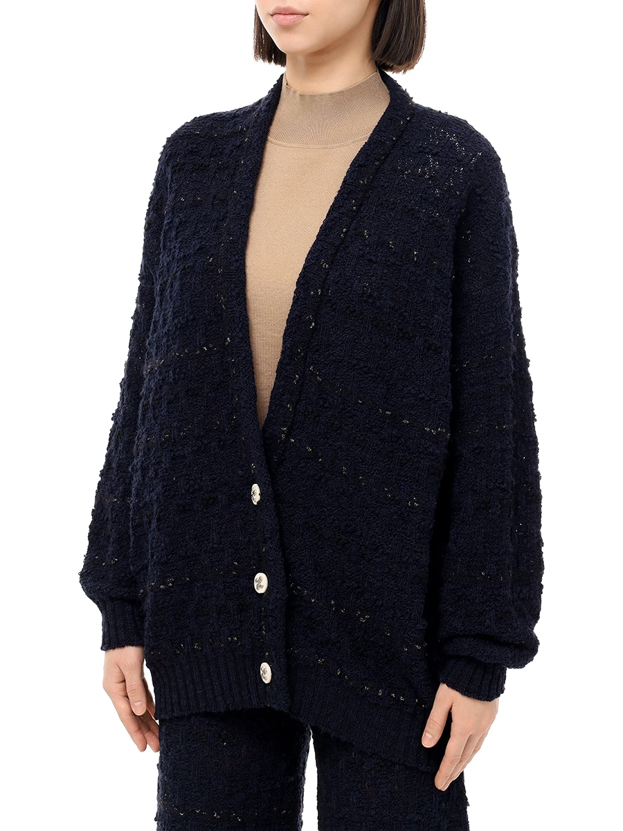 Кардиган хлопковый AND THE BRAND S25-CG037-1004-499 Темно Синий  Фото 4