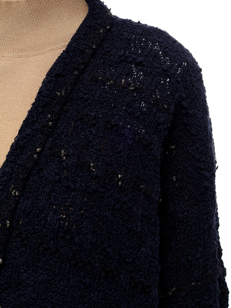 Кардиган хлопковый AND THE BRAND S25-CG037-1004-499 Темно Синий  Фото 6