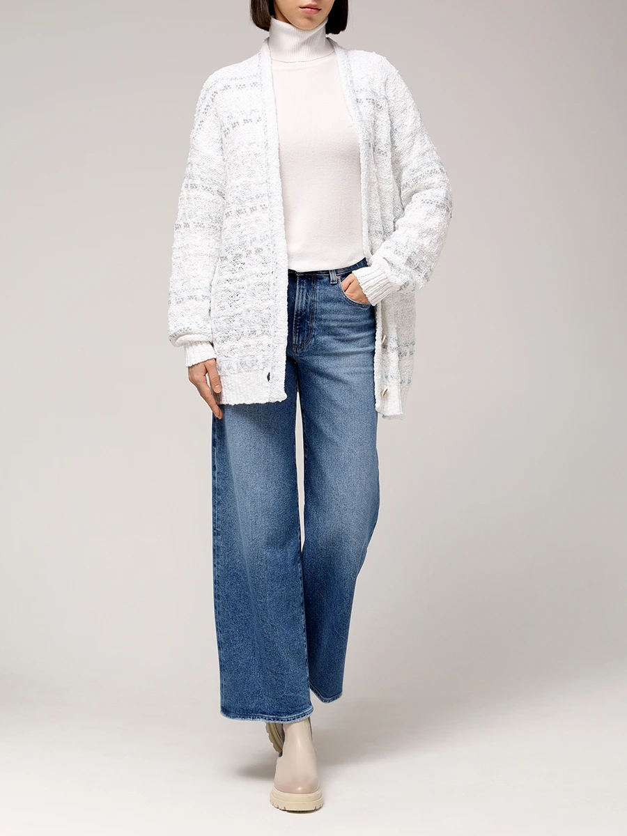 Кардиган хлопковый AND THE BRAND S25-CG037-1004-141 Голубой  Фото 2