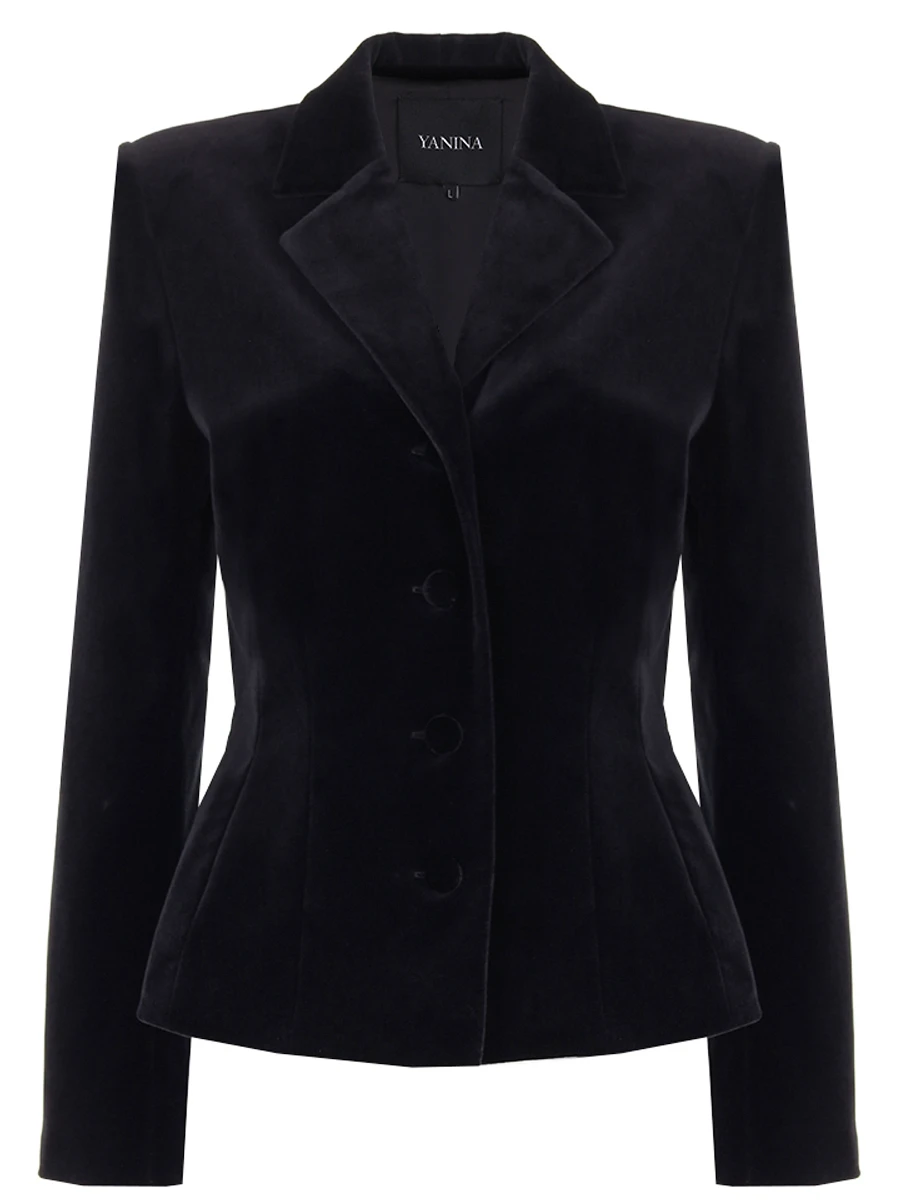 Жакет бархатный YANINA Т-2947/1 Черный 
