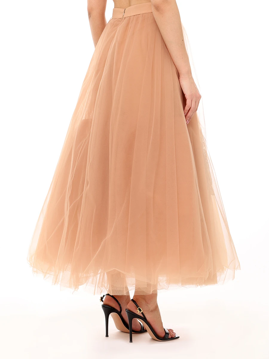 Юбка с вышивкой пайетками YANINA Т-2948 Черный  Фото 3