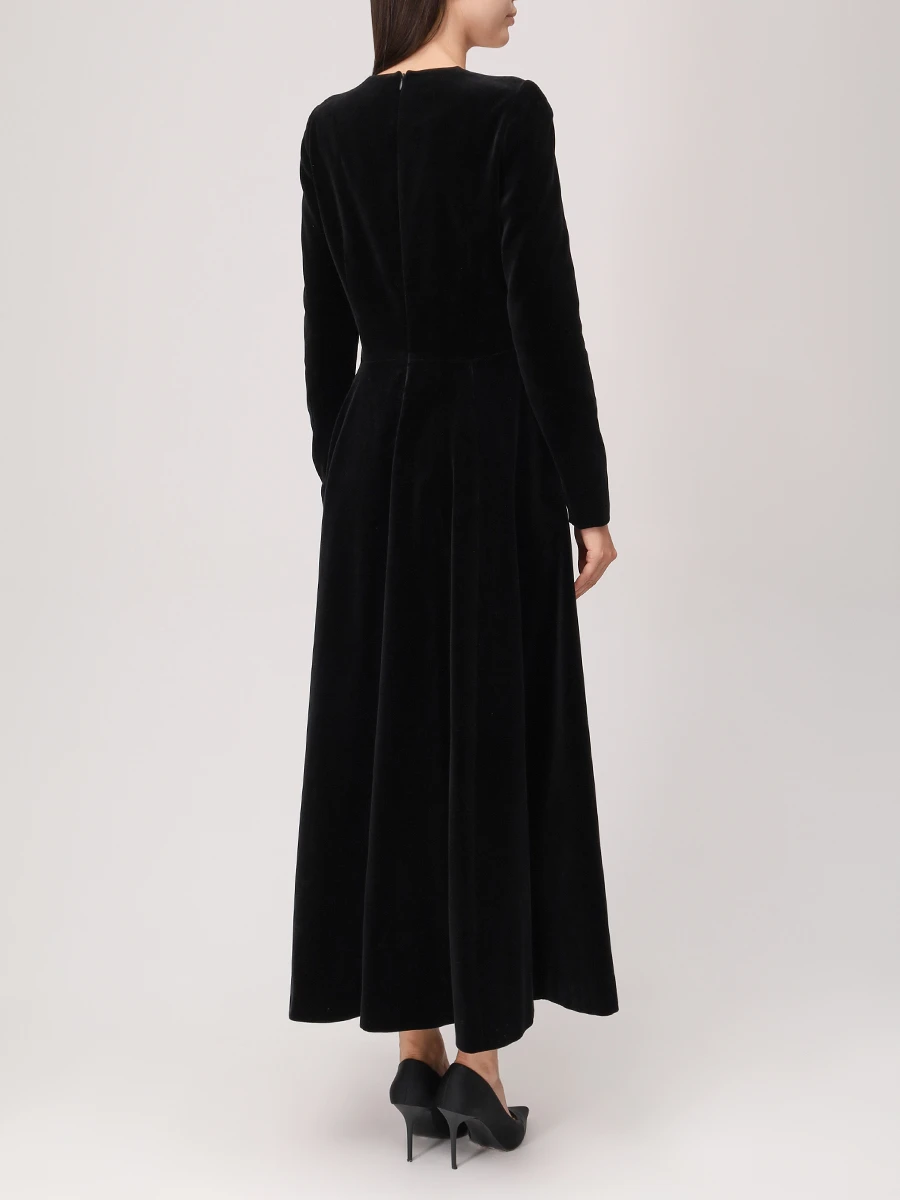 Платье бархатное YANINA Т-2949 Черный  Фото 3