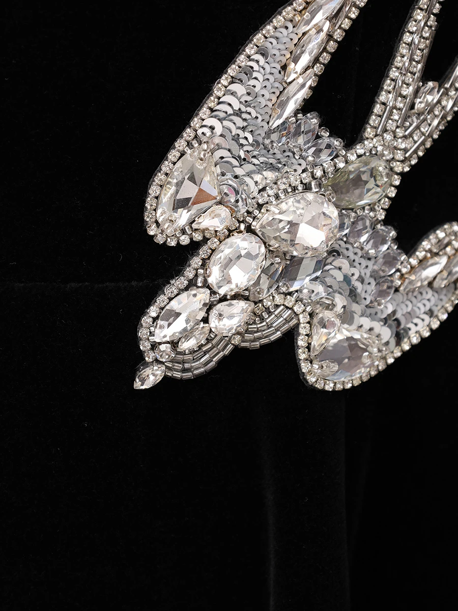 Платье бархатное YANINA Т-2949 Черный  Фото 6