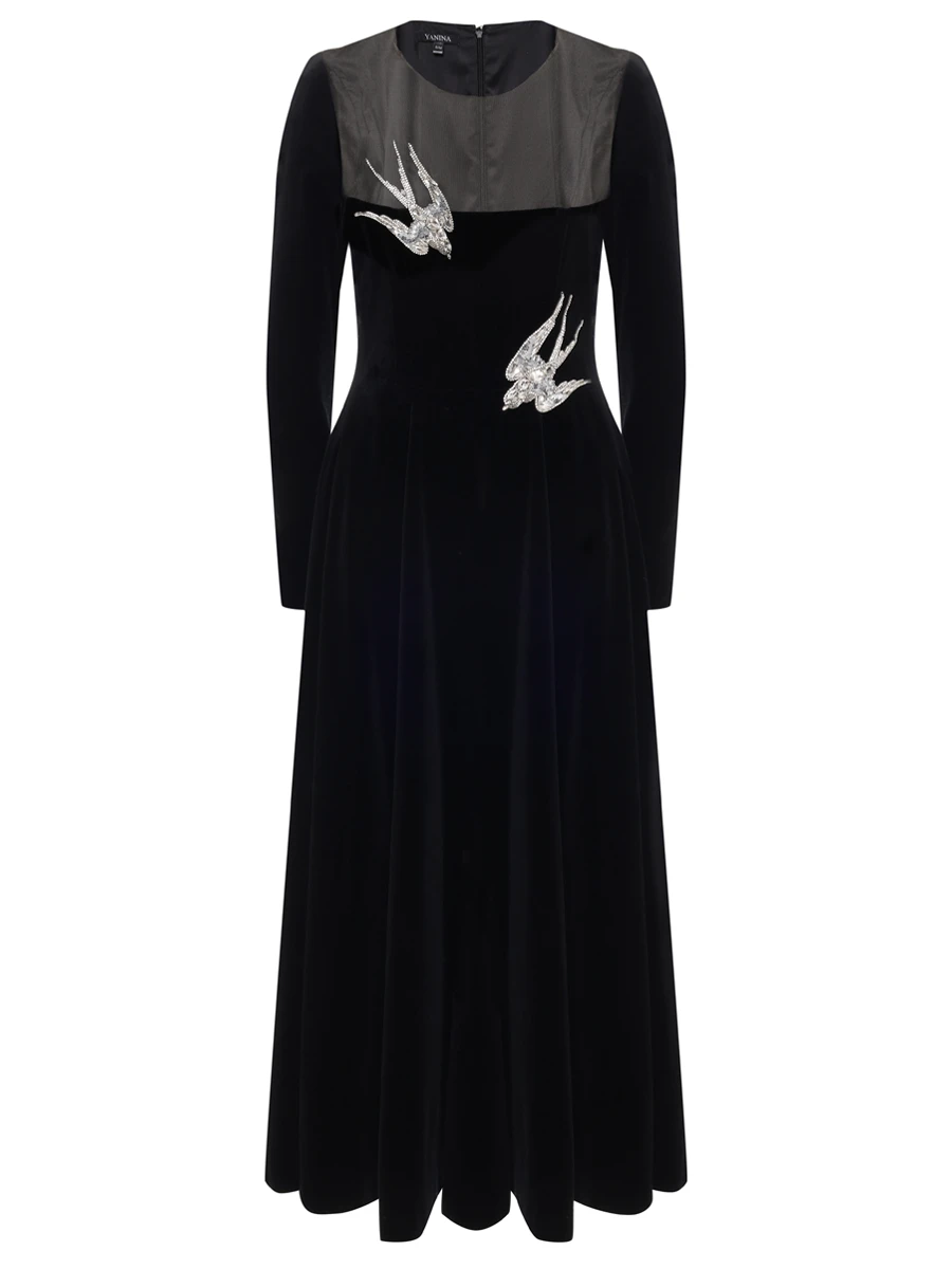 Платье бархатное YANINA Т-2949 Черный 