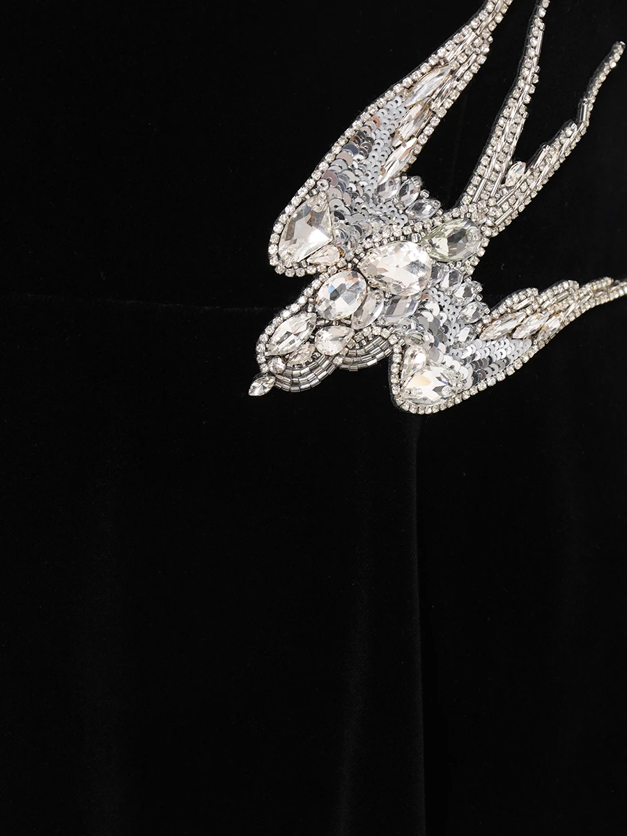 Платье бархатное YANINA Т-2949 Черный  Фото 7