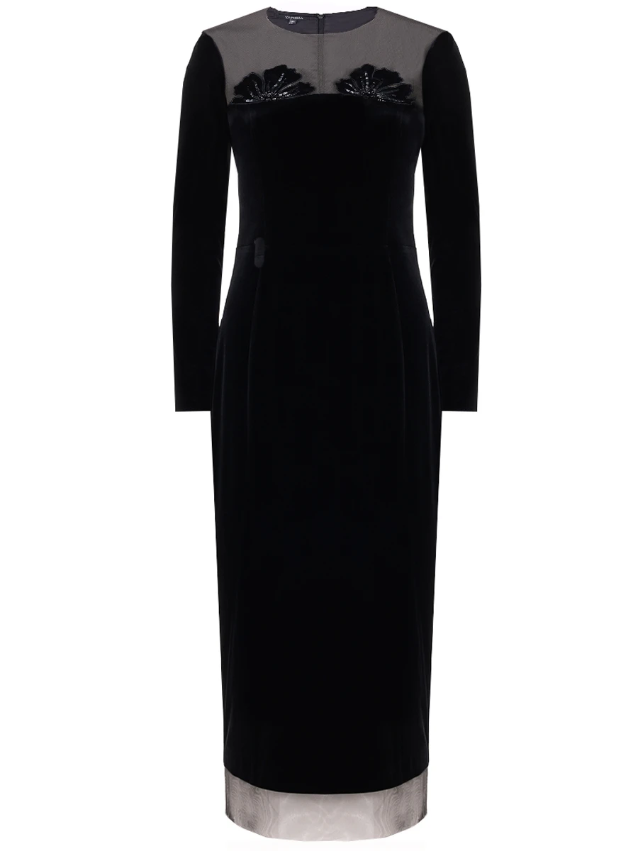 Платье бархатное YANINA Т-2956 Черный 