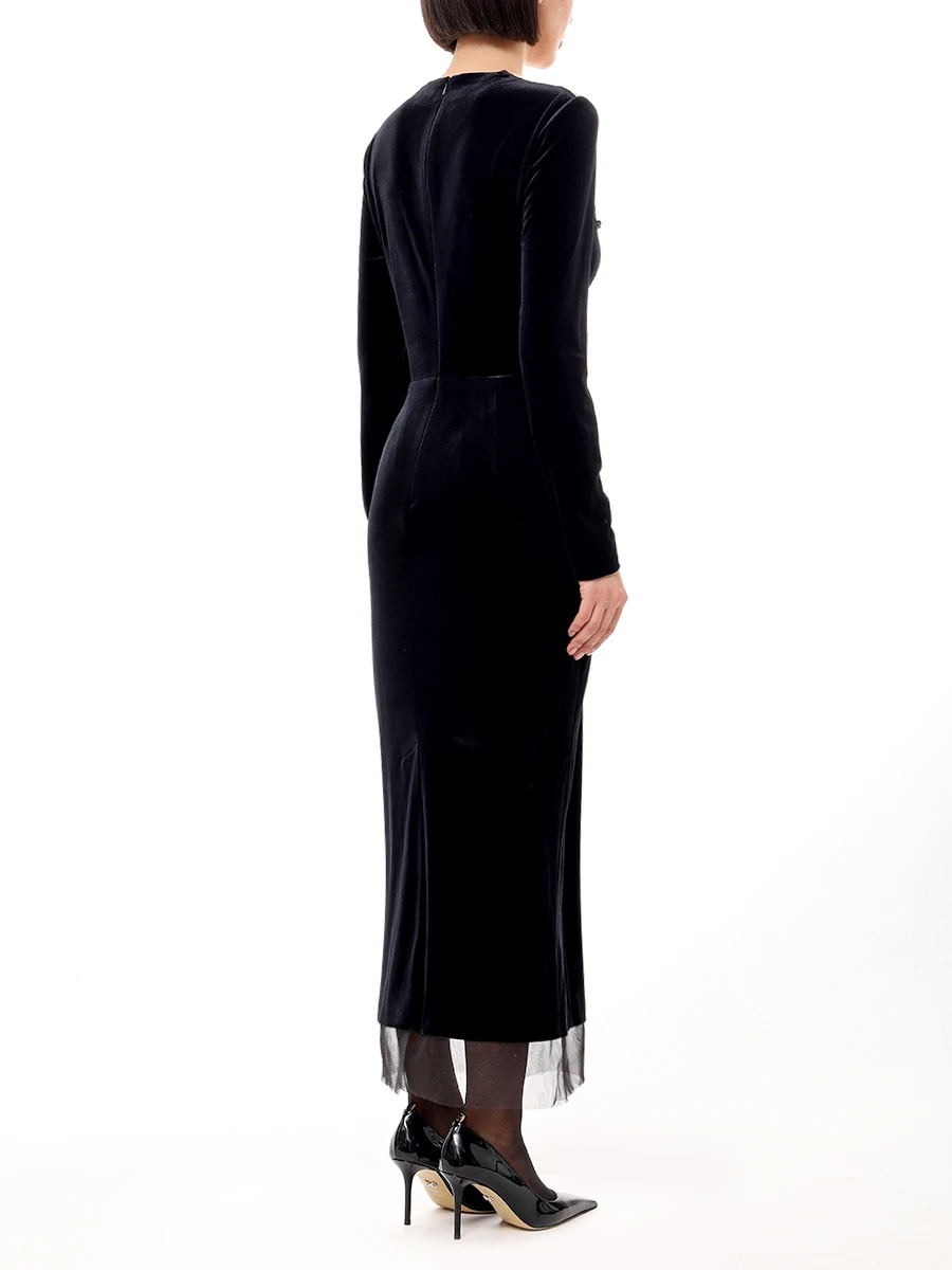 Платье бархатное YANINA Т-2956 Черный  Фото 3