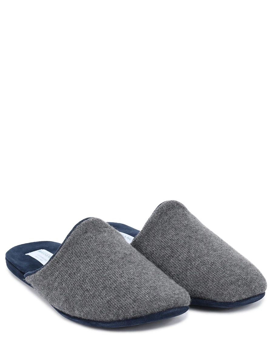 Тапочки из кашемира и замши MASSERANO CASHMERE Romeo 21030/405 Темно- Серый  Фото 2