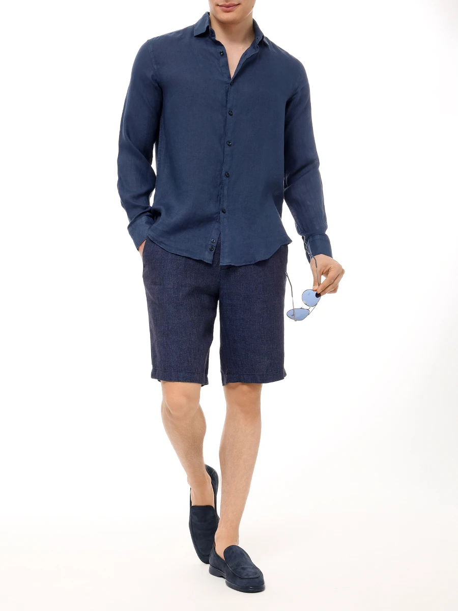 Рубашка Regular Fit льняная PAUL & SHARK 25413180CF/013 Синий  Фото 2