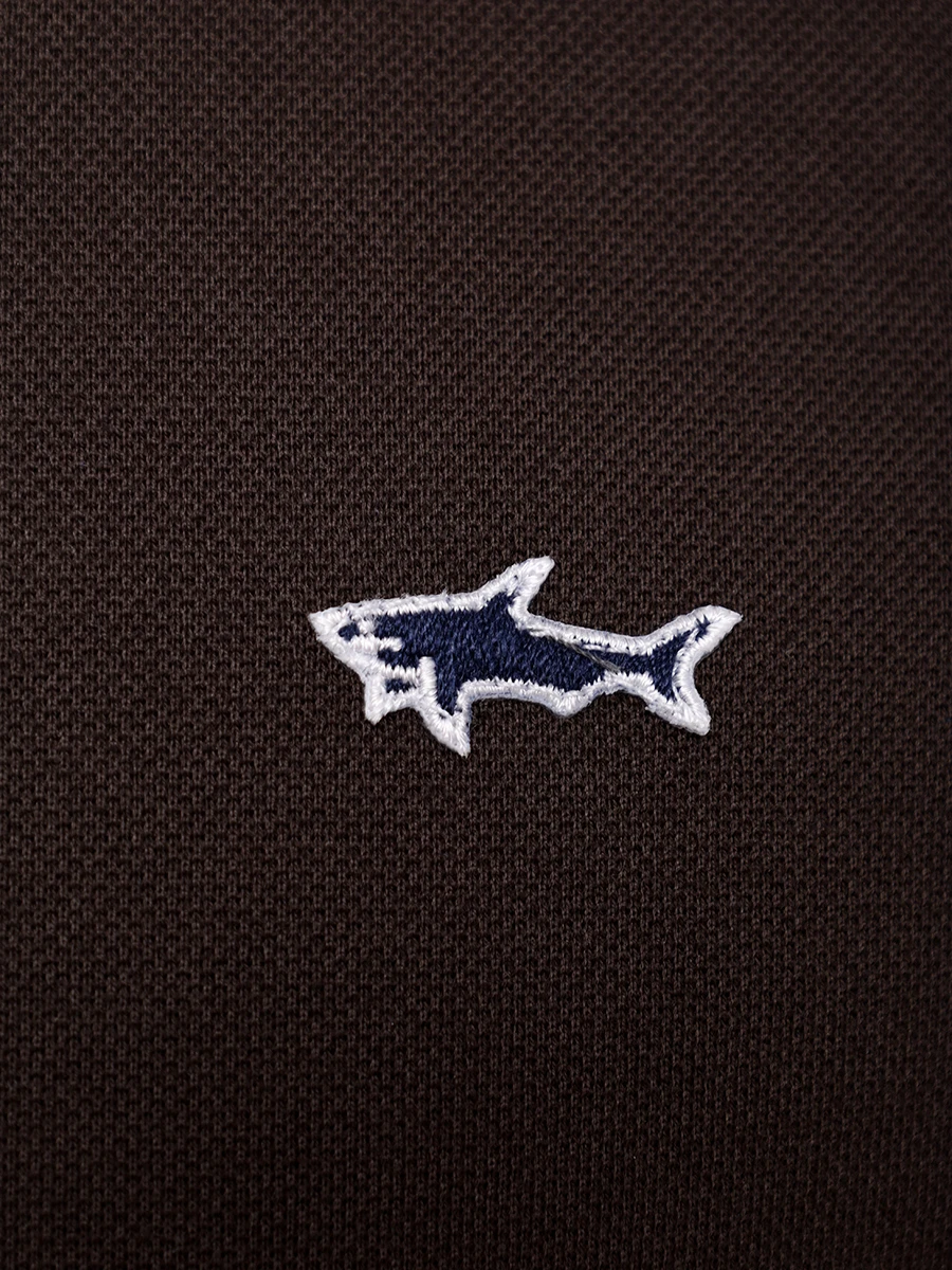 Поло хлопковое PAUL & SHARK C0P1229/331 Коричневый  Фото 6