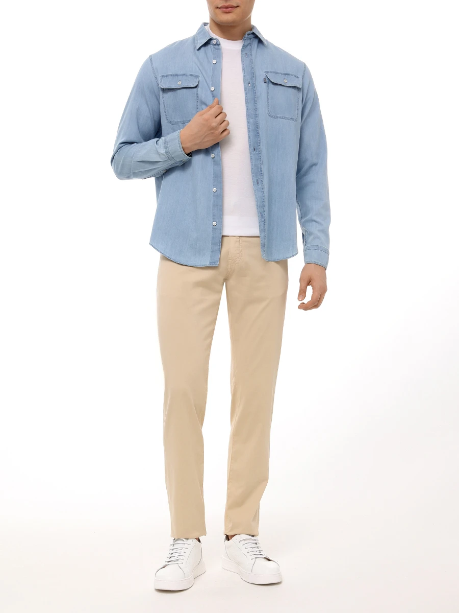 

Рубашка Regular Fit хлопковая, Голубой, 25413236/J01