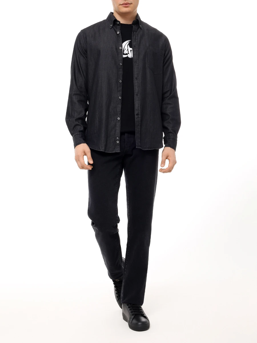 Рубашка Slim Fit хлопковая PAUL & SHARK 25413160/J08 Черный  Фото 2