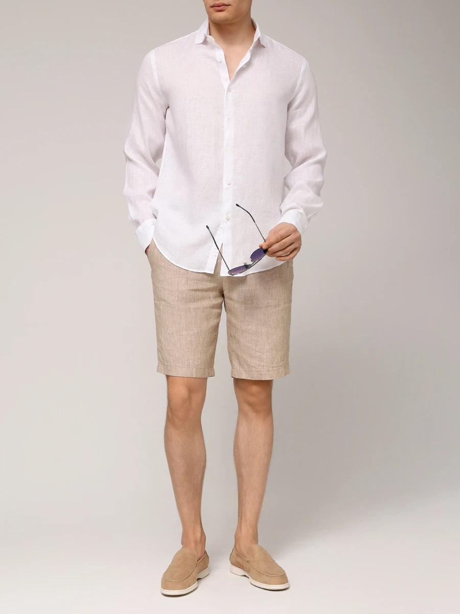 Рубашка Regular Fit льняная PAUL & SHARK 25413180CF/010 Белый  Фото 2