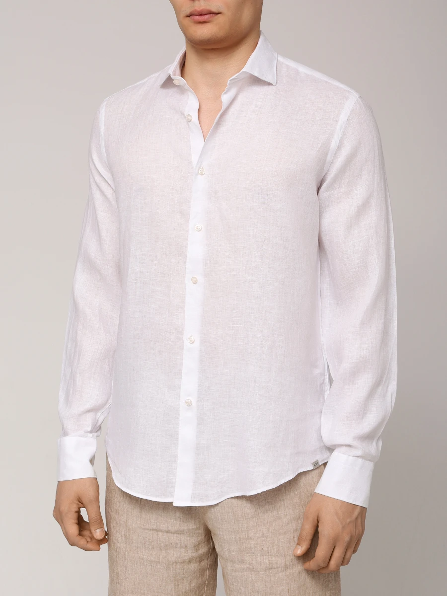 Рубашка Regular Fit льняная PAUL & SHARK 25413180CF/010 Белый  Фото 4