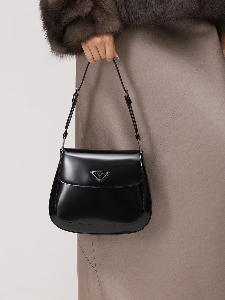 Сумка кожаная PRADA 1BD303VHOOZO6 F0002 Черный  Фото 2