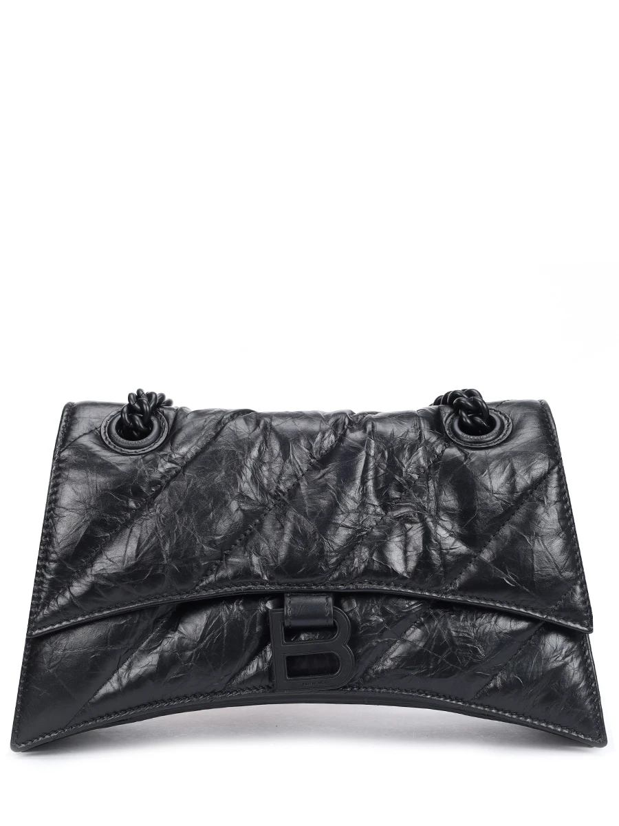 Сумка кожаная Crush BALENCIAGA 716351-210IY-1000 Черный 