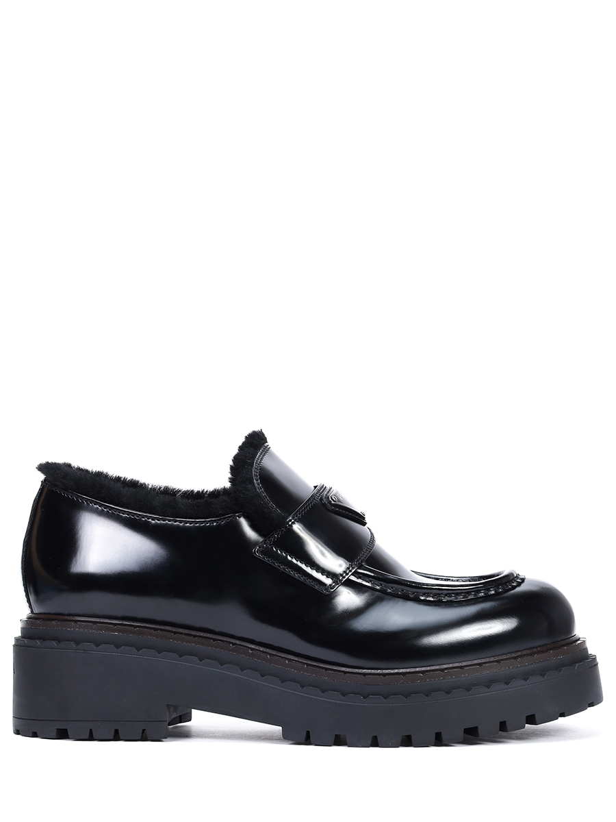 Лоферы кожаные на меху PRADA