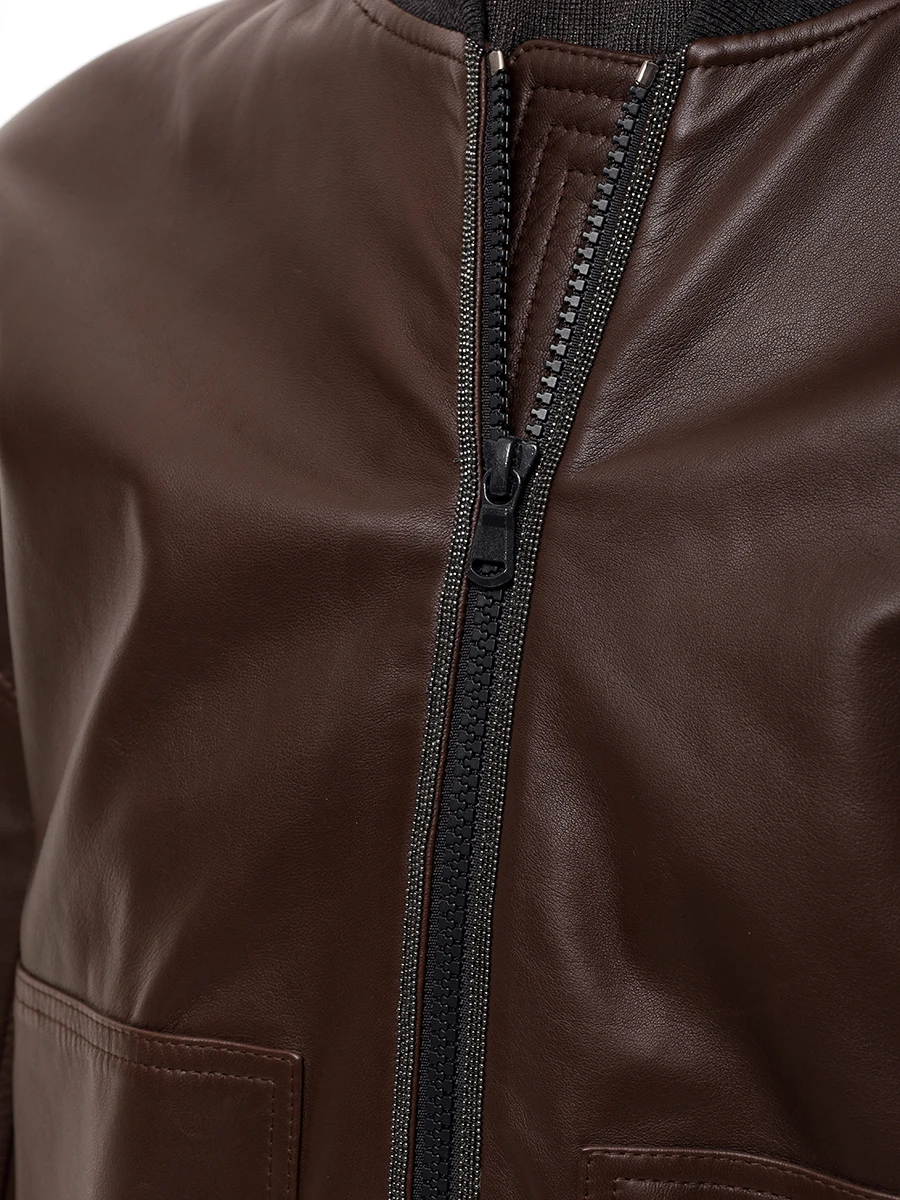 Куртка кожаная BRUNELLO CUCINELLI MPNGI2629 C9106 Коричневый  Фото 5
