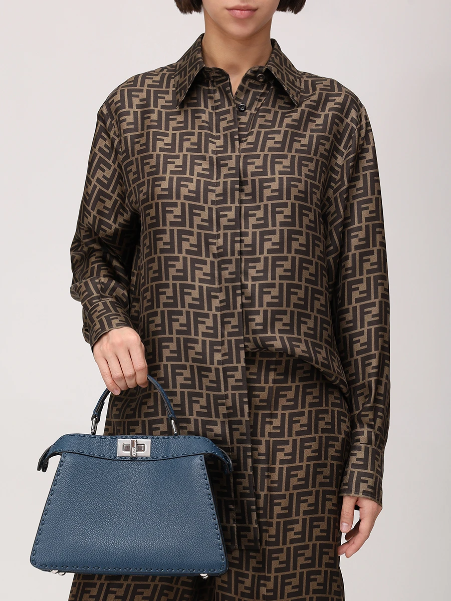 Сумка кожаная FENDI 8BN327 ARBB F0E2H Синий  Фото 2