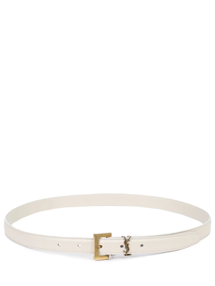 Ремень кожаный SAINT LAURENT 554465-BOO0W-9207 Кремовый  Фото 2